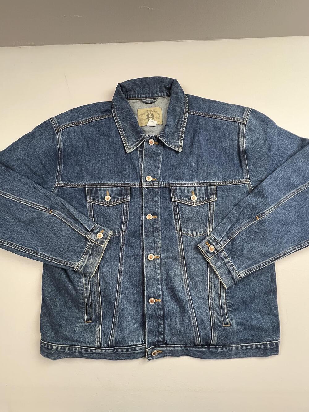 Arizona Jean Co Jacket Mens 2XL Blue Denim Button Trucker Western Casual